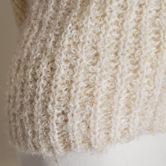 50s 60s Vintage Cream White Knit Cardigan Sweater - Picture 7 of 7